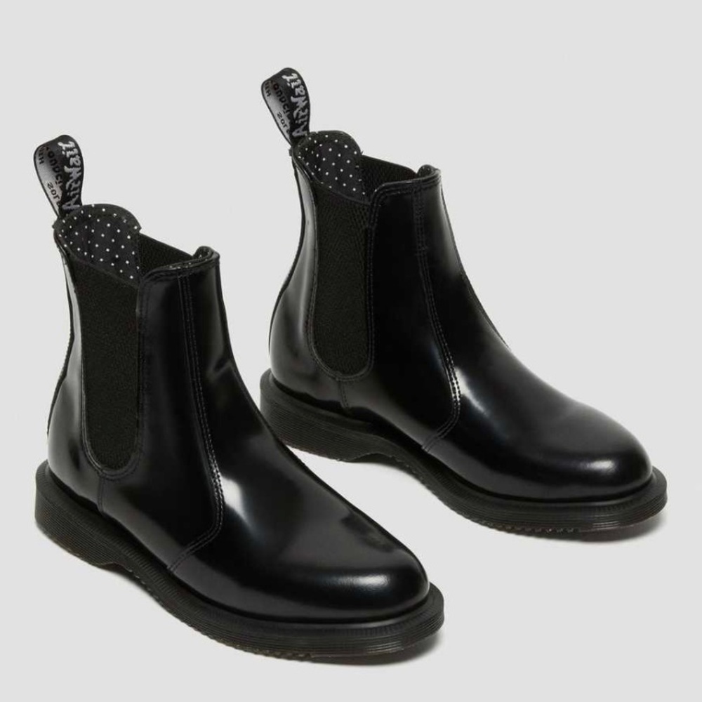 Dr Martens Flora Black leather Chelsea boots